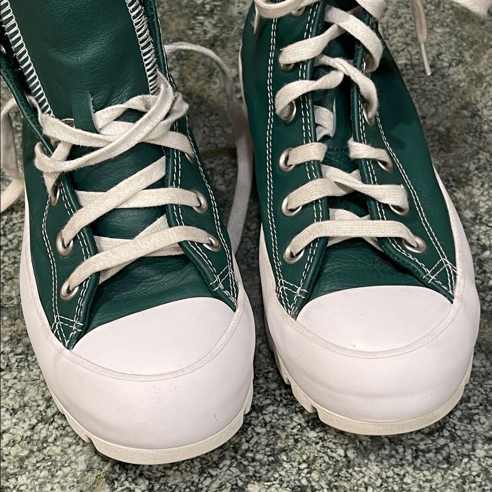 Converse Chuck Taylor All Star Lugged 2.0 Leather High Tops – Green – Size 8 - Picture 15 of 16
